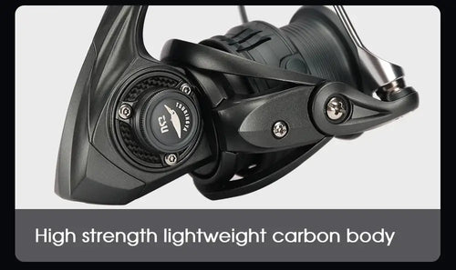 TSURINOYA spinning fishing reel with lightweight carbon-style body and side plate details