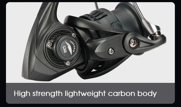 TSURINOYA spinning fishing reel with lightweight carbon-style body and side plate details