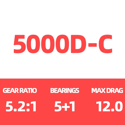 DAIWA Exceller LT 5000D-C spinning reel: 5.2:1 ratio, 5+1 bearings, 12kg max drag.