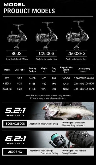 HISTAR AULA & AULA Air Spinning Fishing Reel