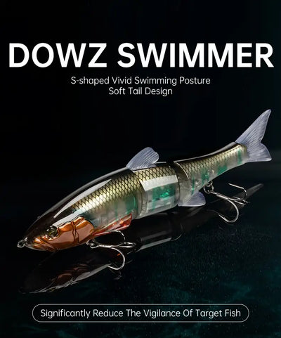 LEYDUN DOWZ SWIMMER 180SF 2oz Slow Floating Fishing Lures Triple Joint Body Glide Swimbaits Hard Baits Wobblers For Bass Pike -  - Cast N Go