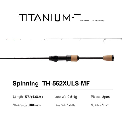Purelure Titanium-T XUL BFS Lure Rod – TC4 Titanium Tip | Fuji Guides | 5'3" to 7'2" | Trout Bass