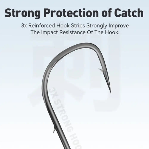 Single lead head jig hook with dark gray oval weight and long curved hook, close-up