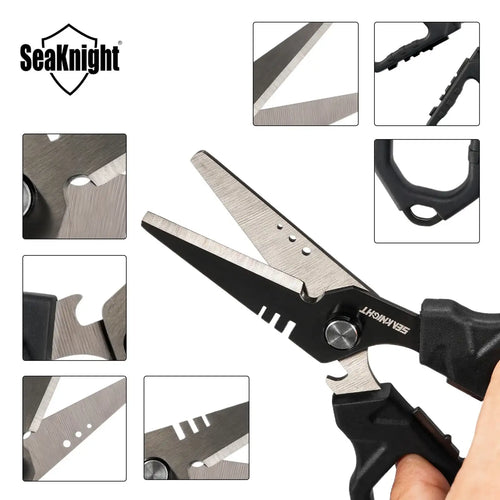 SeaKnight Brand SK003 Fishing Scissor 4CR14 Stainless Steel Titanium Coated Cut PE Line Multifunctional Fishing Tool Accessories -  - Cast N Go