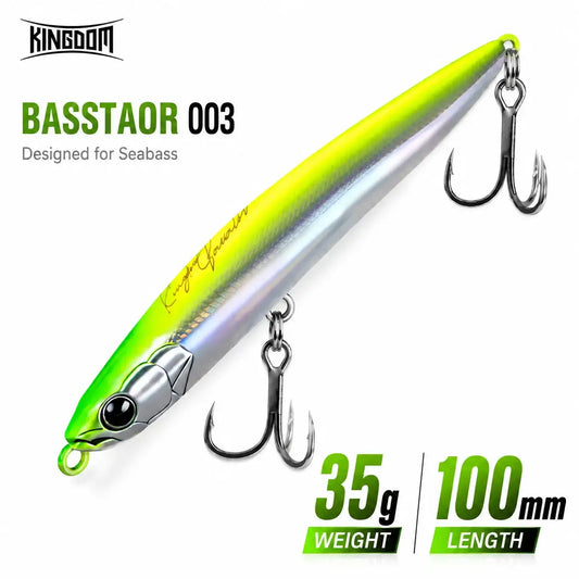 Neon green and silver hard bait lure with 2 treble hooks, 100mm length