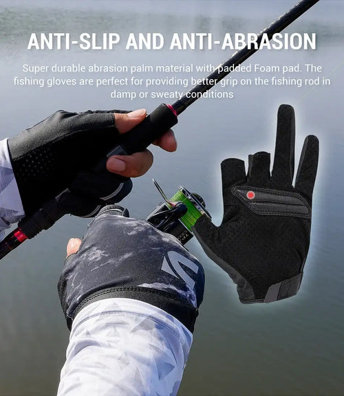 Noeby Half-Finger Fishing Gloves UPF50+ – Anti-Slip Sun Protection - Fishing Accessories - Cast N Go