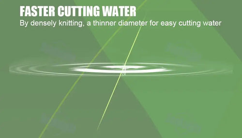 Ultralight braided fishing line, designed for faster cutting through water