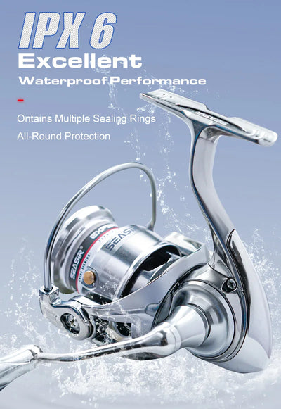 SEASIR Expert Spinning Reel – Ultra-Long Cast Shallow Spool | IPX6 | One-Piece Metal Handle | 10+1BB | 1500S–4000S