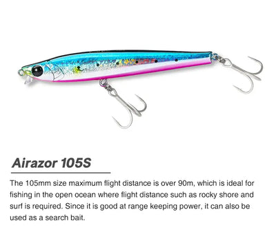 TSURINOYA 85S 105S Short Lip Heavy Fishing Lure Sinking Pencil AIRAZOR 85mm 20g 105mm 30g Long Casting Lipless Sea Fishing Lure -  - Cast N Go