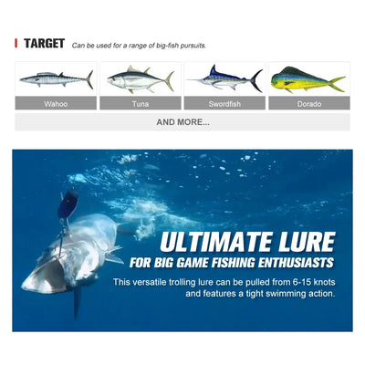 NOEBY-Sinking VIB Fishing Lure, Artificial Hard Baits for Wahoo Tuna, Big Game Fishing, Mega Trap, 170mm, 213g 210mm 347g -  - Cast N Go
