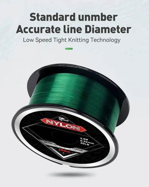 LEYDUN Super Strong Nylon Fishing Line 200m Japan Durable Monofilament Wire Sea Freshwater Main Line Leader Fishing Wire 2-20LB -  - Cast N Go