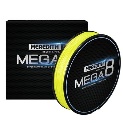 Meredith MEGA8 8-strand braided fishing line spool, yellow