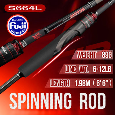 SEASIR Salminus XF Travel Lure Rod – 40T Carbon | FUJI O Guides | 4-Piece | 50cm Packed | Spinning & Casting | L to MH