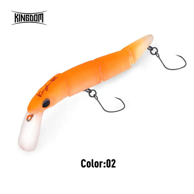 Minnow crankbait lure in orange color, glossy finish with single hook