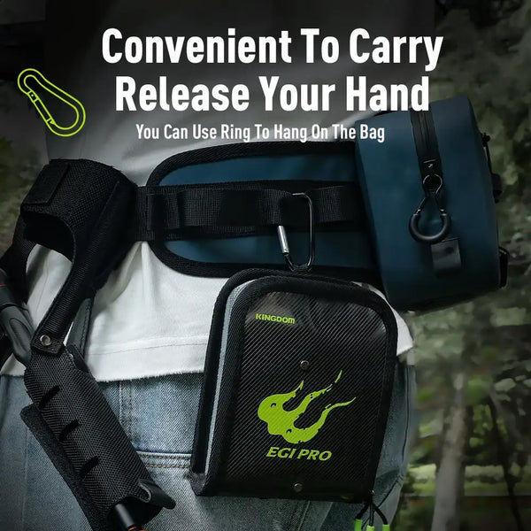 Black EGI storage bag with teal EGI PRO logo and adjustable shoulder strap