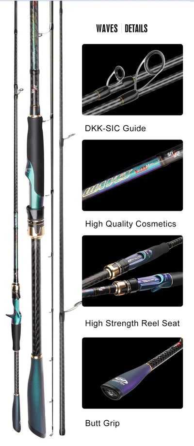HISTAR Waves Carbon Fishing Rod | 2.4m–3m
