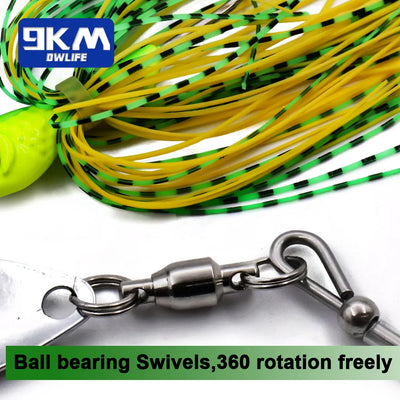 9KM DWLIFE Spinnerbait – Double Willow Blade | Ball Bearing | 10g & 14g | Bass Barramundi Golden Perch