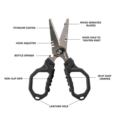 SeaKnight Brand SK003 Fishing Scissor 4CR14 Stainless Steel Titanium Coated Cut PE Line Multifunctional Fishing Tool Accessories -  - Cast N Go