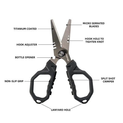 SeaKnight Brand SK003 Fishing Scissor 4CR14 Stainless Steel Titanium Coated Cut PE Line Multifunctional Fishing Tool Accessories -  - Cast N Go