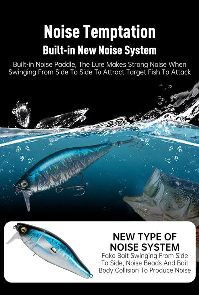 LEYDUN Hot JACK Minnow Fishing Lures 107.7mm 30g Floating Swimming High Quality Hard Baits Noise System Wobblers For Bass Pike -  - Cast N Go