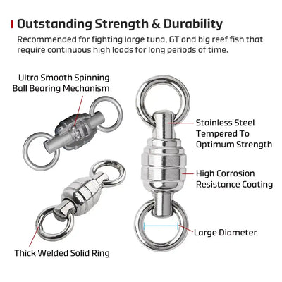 Stainless steel swivel assembly with thick welded solid rings