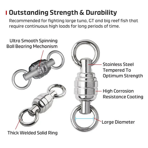 Stainless steel swivel assembly with thick welded solid rings