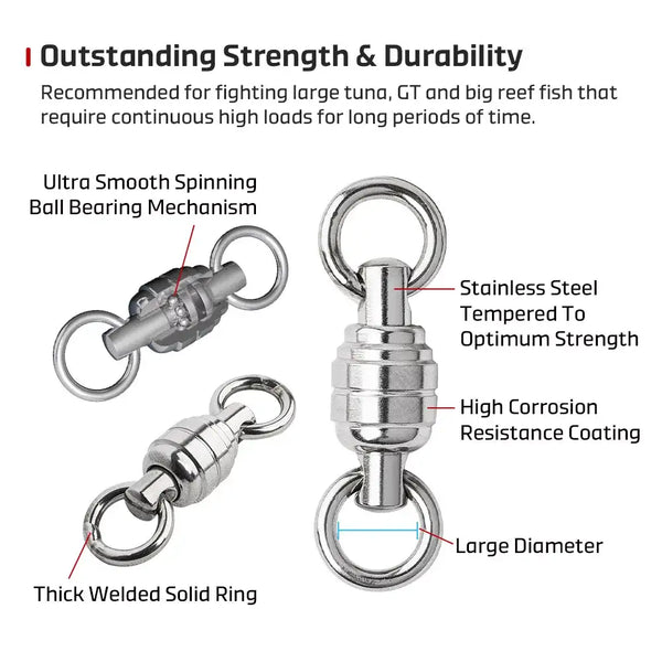 Stainless steel swivel assembly with thick welded solid rings
