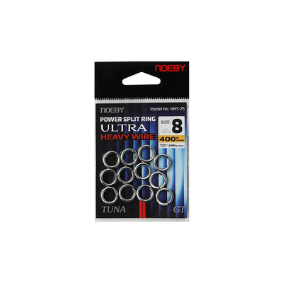 Ultra heavy wire power split rings, stainless steel, size 8 (boxed set)