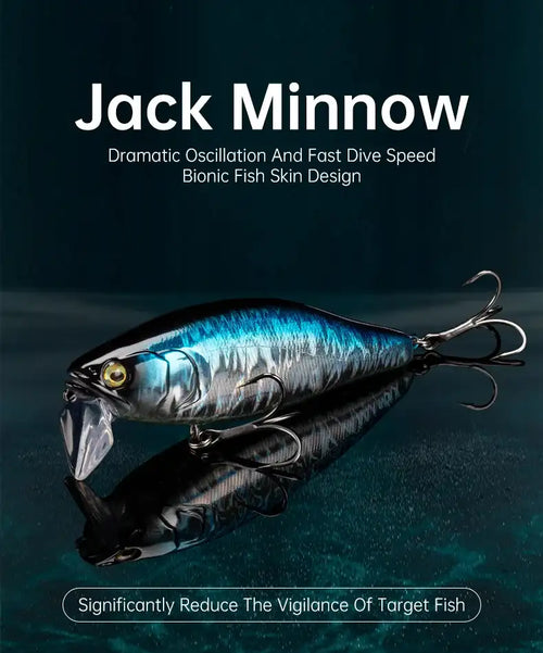 LEYDUN Hot JACK Minnow Fishing Lures 107.7mm 30g Floating Swimming High Quality Hard Baits Noise System Wobblers For Bass Pike -  - Cast N Go