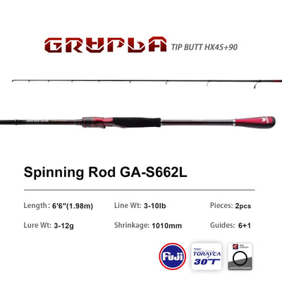 Purelure Grupla Lure Rod – Fuji Guides | Spinning & Casting | L to XH | 6'6" to 8'3"