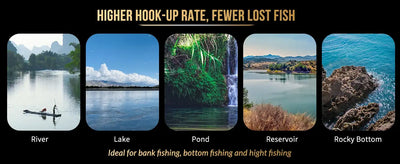 Pre-tied octopus hook surf fishing rig set promo for lake, pond, and river fishing
