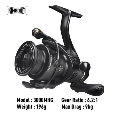 KINGDOM spinning reel, Model 3000MHG; gear ratio 6.2:1; max drag 9kg