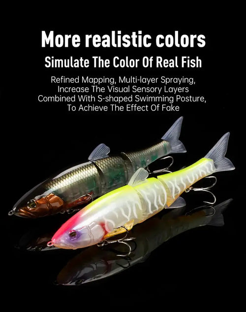 LEYDUN DOWZ SWIMMER 180SF 2oz Slow Floating Fishing Lures Triple Joint Body Glide Swimbaits Hard Baits Wobblers For Bass Pike -  - Cast N Go