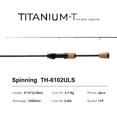 Purelure Titanium-T XUL BFS Lure Rod – TC4 Titanium Tip | Fuji Guides | 5'3" to 7'2" | Trout Bass