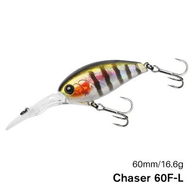 TSURINOYA crankbait fishing lure, olive with orange belly and black stripes