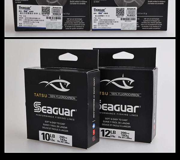Seaguar TATSU 100% fluorocarbon fishing line boxes, black, pair of packages
