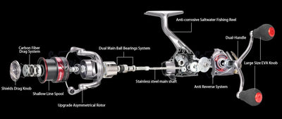 SeaKnight SLARDAR BB Spinning Reel – Dual Handle | 9+1BB | 8kg Drag | 3000 | Squid & Saltwater