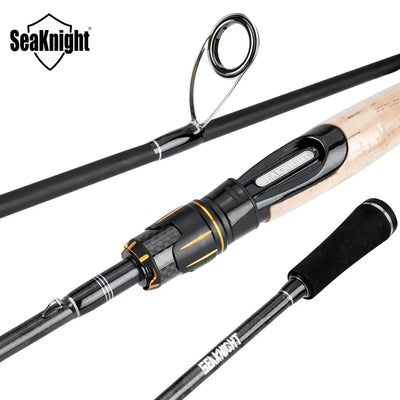 2-section spinning fishing rod with black carbon blank and ceramic guide rings