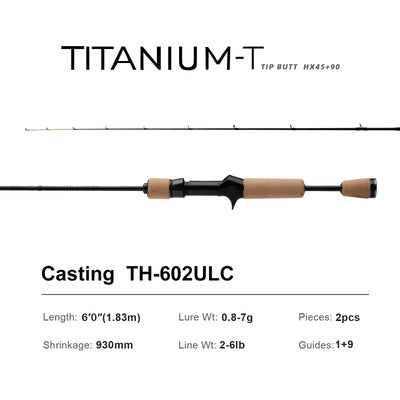 Purelure Titanium-T XUL BFS Lure Rod – TC4 Titanium Tip | Fuji Guides | 5'3" to 7'2" | Trout Bass
