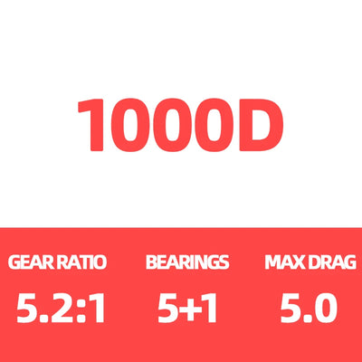 DAIWA Exceller LT 1000D spinning reel: 5.2:1 ratio, 5+1 bearings, 5kg max drag.