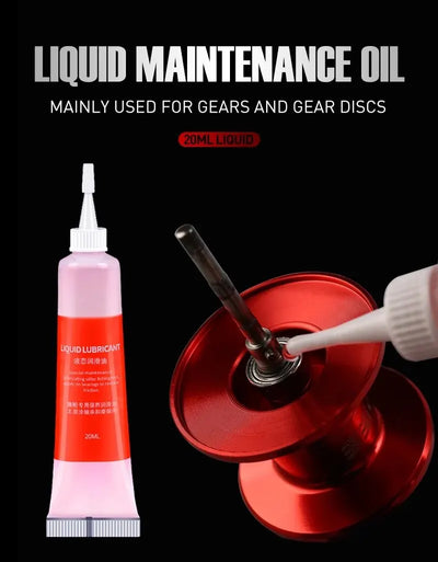 20 ml liquid maintenance oil bottle for gears, with applicator and red oil drip