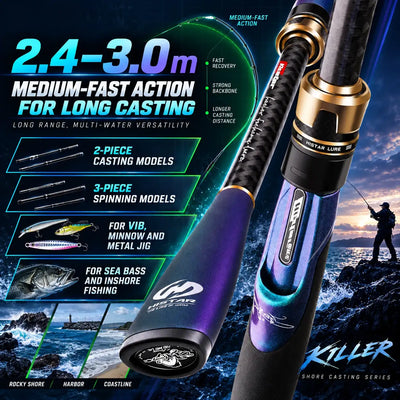 HISTAR Waves Carbon Fishing Rod | 2.4m–3m