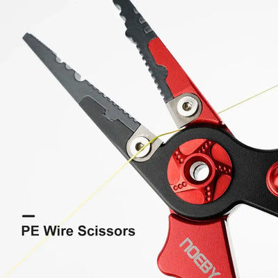 NOEBY split ring pliers with red handle, black body, and tool pivot