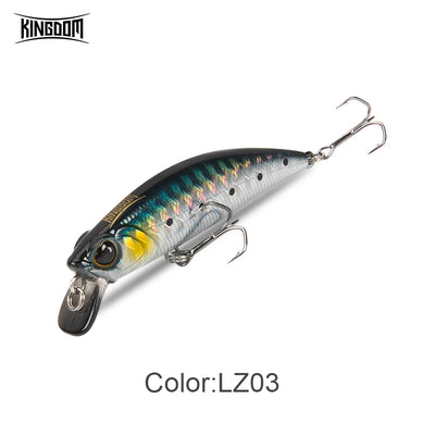 Silver-yellow sinking minnow fishing lure with dark top, double treble hooks