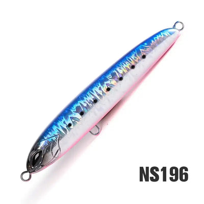 NOEBY pencil fishing lure NS196 blue and white body with treble hooks