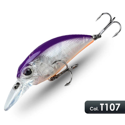MEREDITH JERK floating crankbait, purple top with white belly, 2 treble hooks