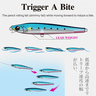 TSURINOYA 85S 105S Short Lip Heavy Fishing Lure Sinking Pencil AIRAZOR 85mm 20g 105mm 30g Long Casting Lipless Sea Fishing Lure -  - Cast N Go