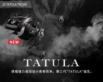 Black Daiwa Tatula TW 200 baitcasting fishing reel with handle and spool