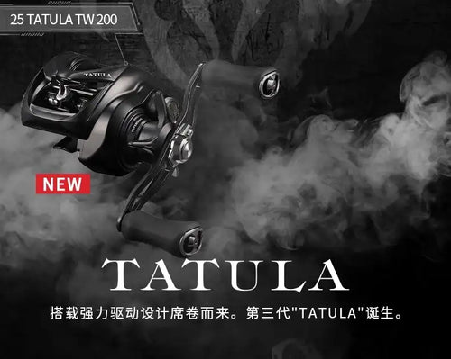 Black Daiwa Tatula TW 200 baitcasting fishing reel with handle and spool