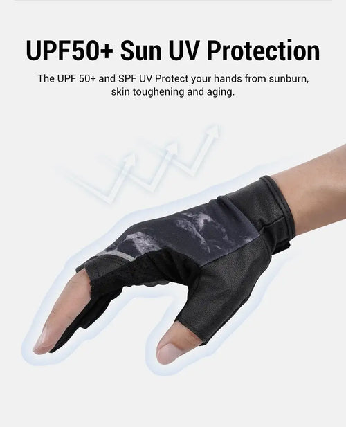 Noeby Half-Finger Fishing Gloves UPF50+ – Anti-Slip Sun Protection - Fishing Accessories - Cast N Go